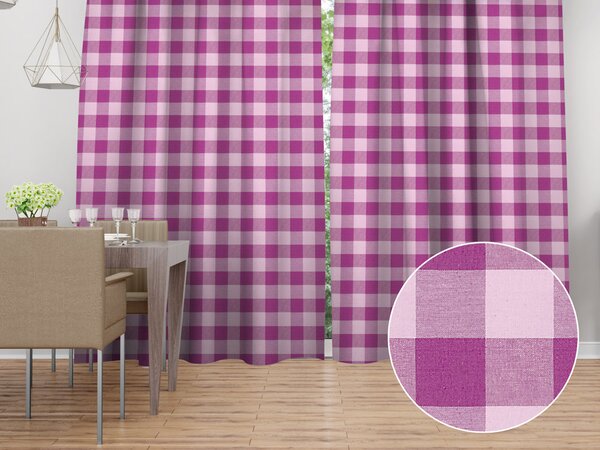 Biante Bavlnený záves Olivia OL-OL-021 Fialová kocka veľká 140x140 cm