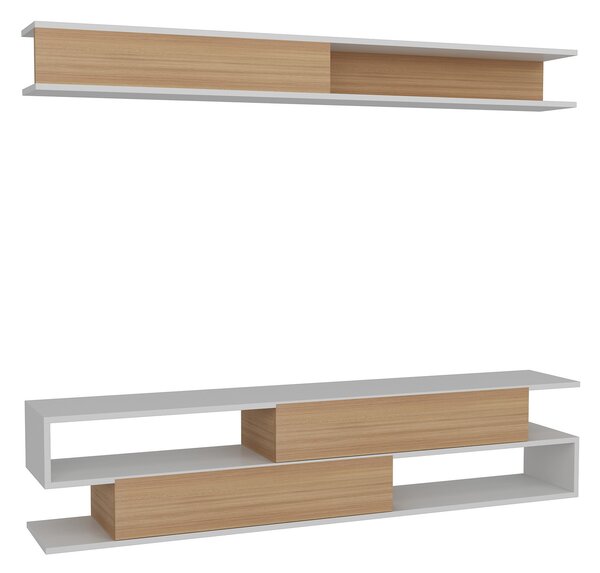 ASIR Obývacia stena SIMS biela, teak