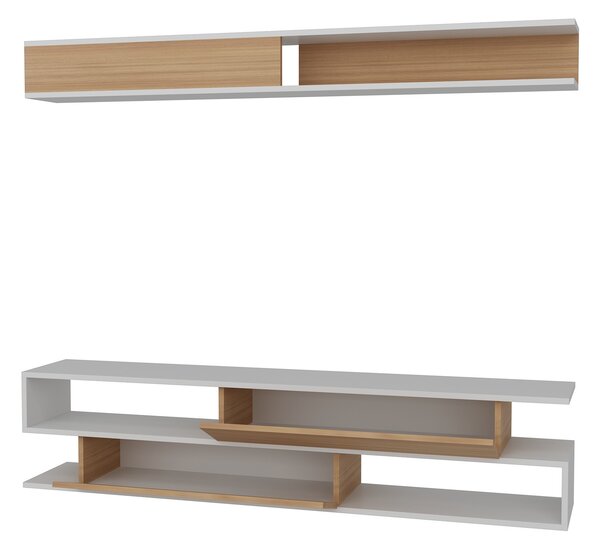ASIR Obývacia stena SIMS biela, teak