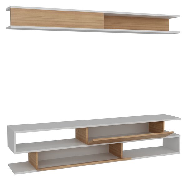 ASIR Obývacia stena SIMS biela, teak