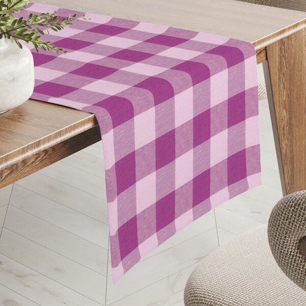 Biante Bavlnený behúň na stôl Olivia OL-021 Fialová kocka veľká 20x120 cm