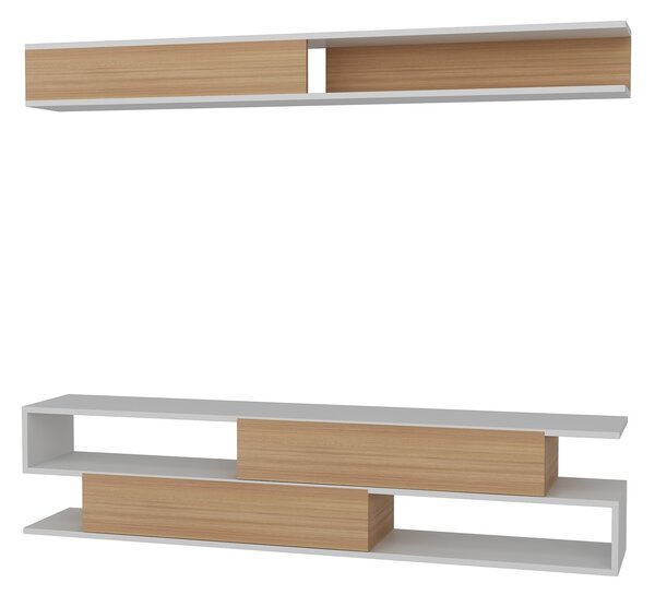 ASIR Obývacia stena SIMS biela, teak