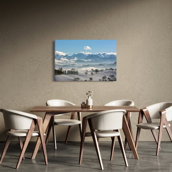 Obraz zasnežených hôr (90x60 cm)