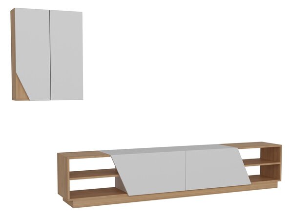 ASIR Obývacia stena ZEBRA biela, teak