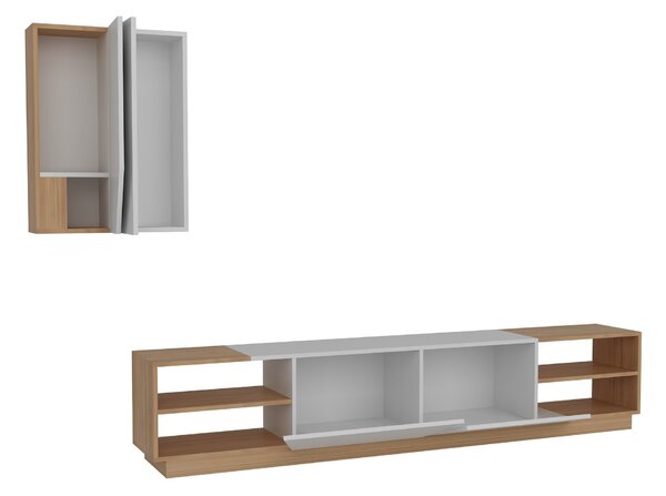 ASIR Obývacia stena ZEBRA biela, teak