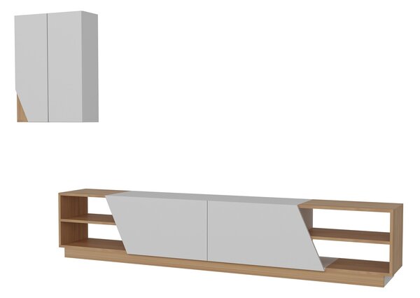 ASIR Obývacia stena ZEBRA biela, teak