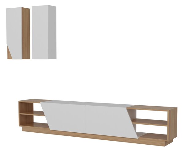 ASIR Obývacia stena ZEBRA biela, teak