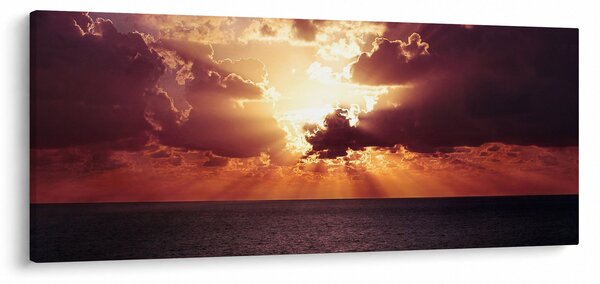 Obraz slnko za mrakmi (120x50 cm)