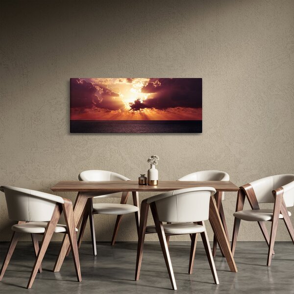 Obraz slnko za mrakmi (120x50 cm)