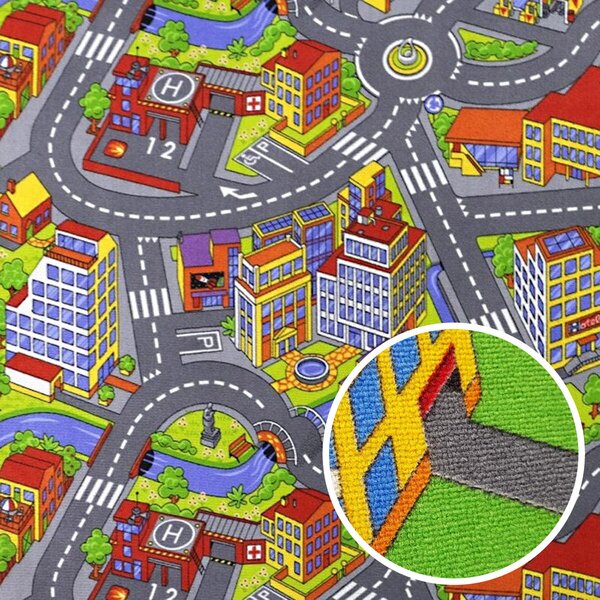 Associated Weavers , Koberec metráž Big City 97, na mieru, šíře 4m, viacfarebná, filc, detská izba
