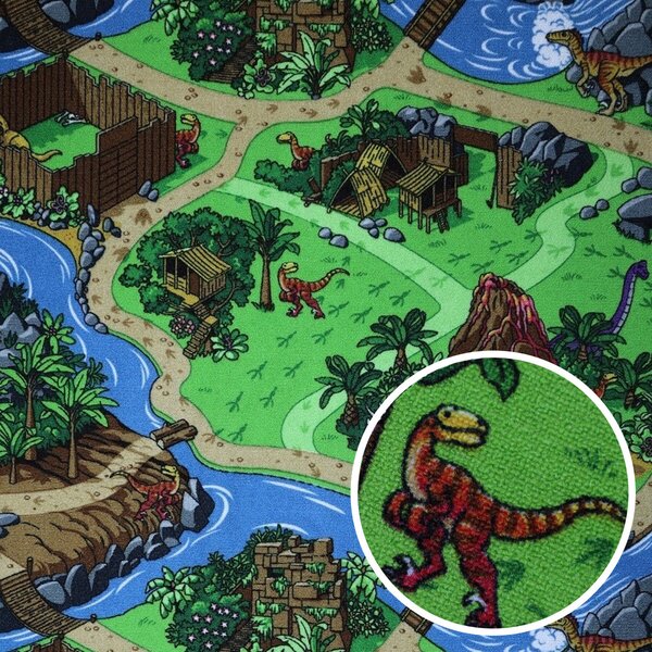 Vopi , Detský metrážny koberec Dino - neúčtujeme odrezky z role, na mieru, šíře 2m,3m,4m,na mieru, neúčtujeme odrezky, viacfarebná, filc, detská izba