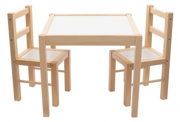 Detský drevený stôl so stoličkami New Baby PRIMA prírodný, Vhodnosť: Pre všetkých