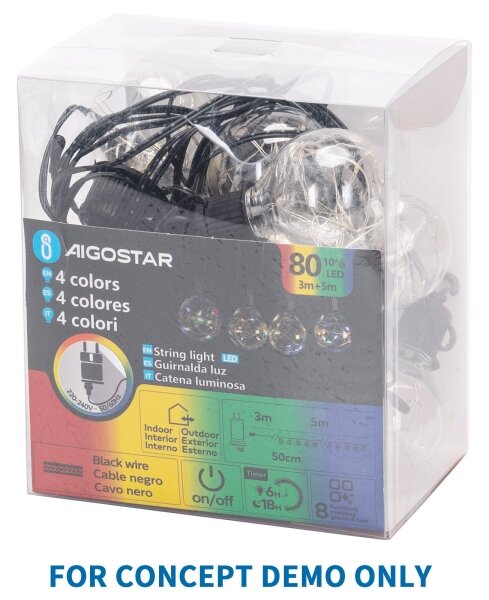 Aigostar - LED Vonkajšia dekoratívna svetelná reťaz 80xLED/3,6W/230V 5m IP44 teplá biela