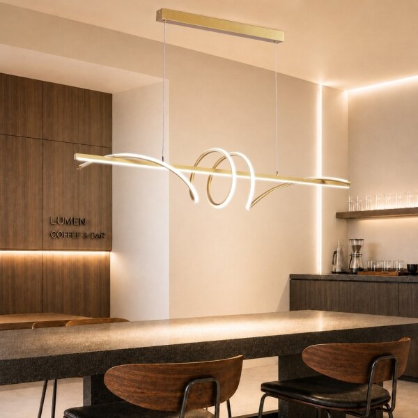BRILAGI - LED stmievateľný luster na lanku SIGNATURE LED/50W/230V 120 cm zlatý + diaľkový ovládač