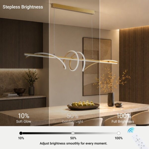 BRILAGI - LED stmievateľný luster na lanku SIGNATURE LED/50W/230V 120 cm zlatý + diaľkový ovládač