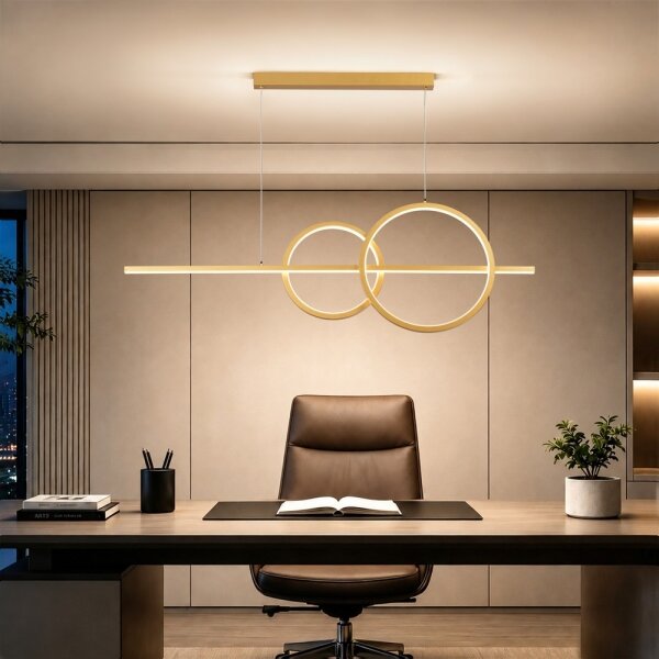 BRILAGI - LED stmievateľný luster na lanku SIGNATURE LED/53W/230V 120 cm zlatá + diaľkové ovládanie
