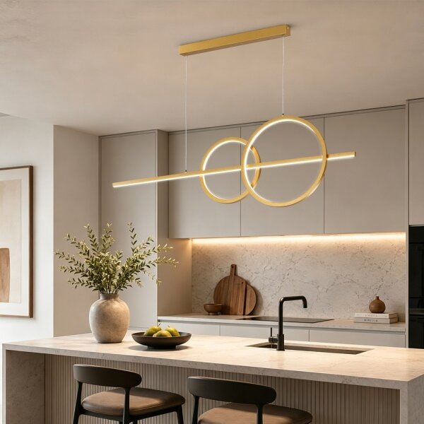 BRILAGI - LED stmievateľný luster na lanku SIGNATURE LED/53W/230V 120 cm zlatá + diaľkové ovládanie