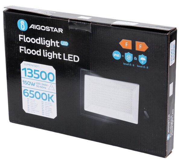 Aigostar - LED reflektor LED/150W/230V 6500K IP65 čierna