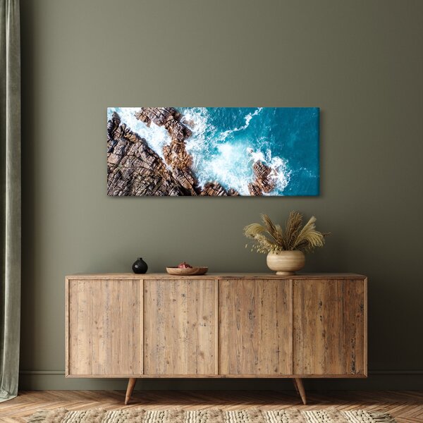 Obraz skál a mora (120x50 cm)