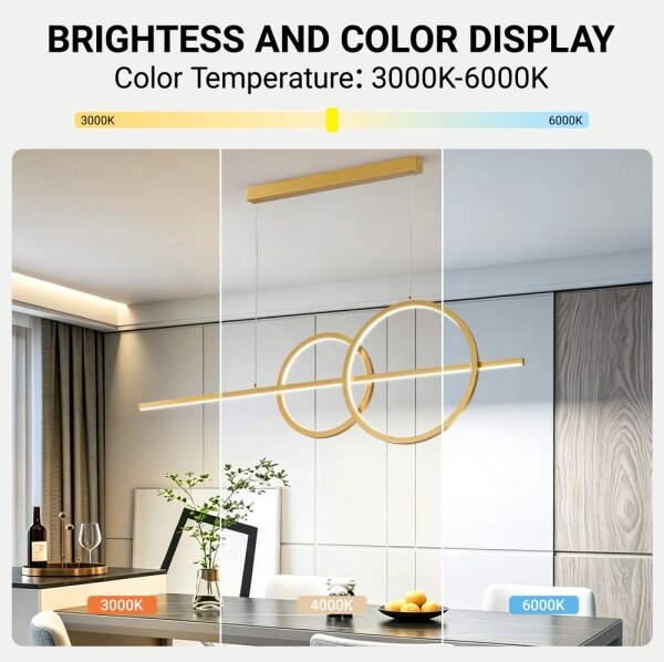 BRILAGI - LED stmievateľný luster na lanku SIGNATURE LED/53W/230V 120 cm zlatá + diaľkové ovládanie