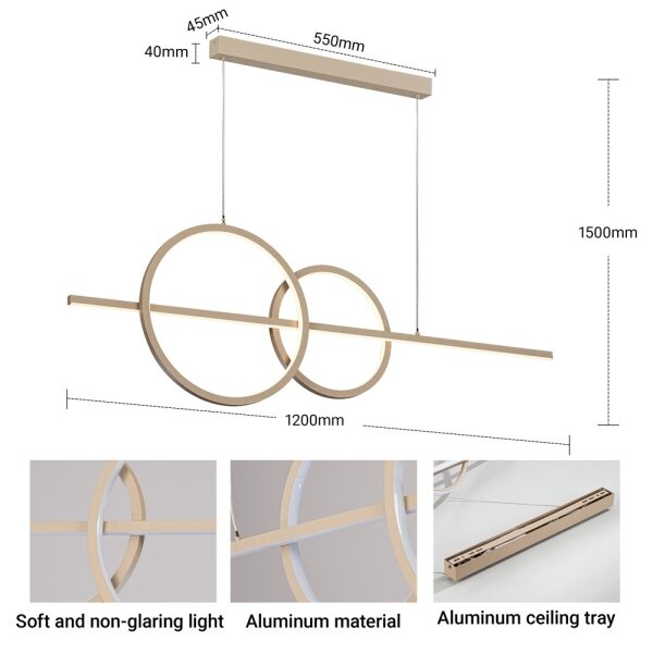 BRILAGI - Stmievateľný LED luster na lanku SIGNATURE LED/53W/230V 120 cm béžový + diaľkové ovládanie