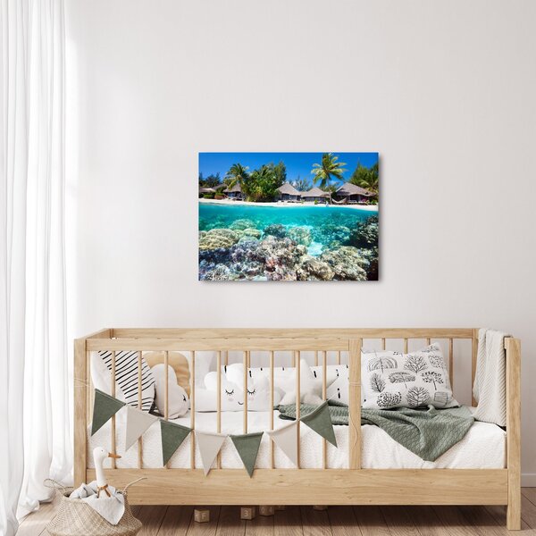 Obraz pláže na tropickom ostrove (70x50 cm)