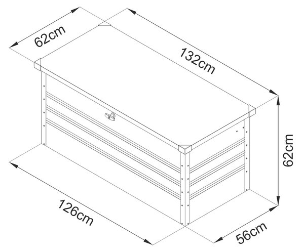 ZÁHRADNÝ ÚLOŽNÝ BOX 132/60/62 cm Ambia Garden - Záhradné domčeky & skrinky na náradie, Online Only