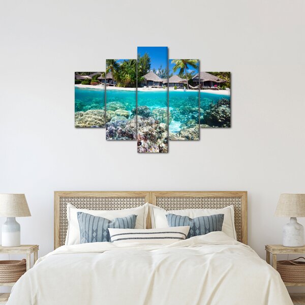 Obraz pláže na tropickom ostrove (150x105 cm)