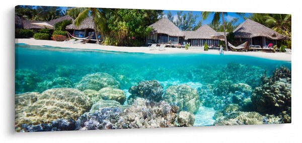 Obraz pláže na tropickom ostrove (120x50 cm)