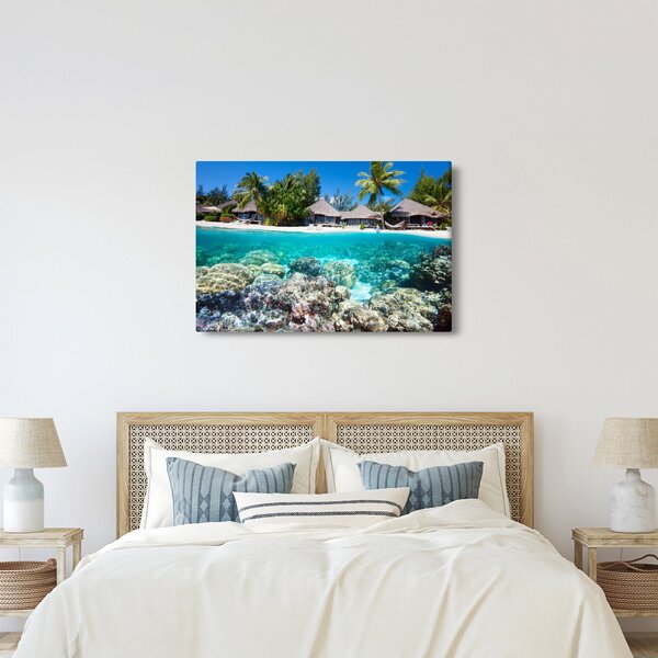 Obraz pláže na tropickom ostrove (90x60 cm)