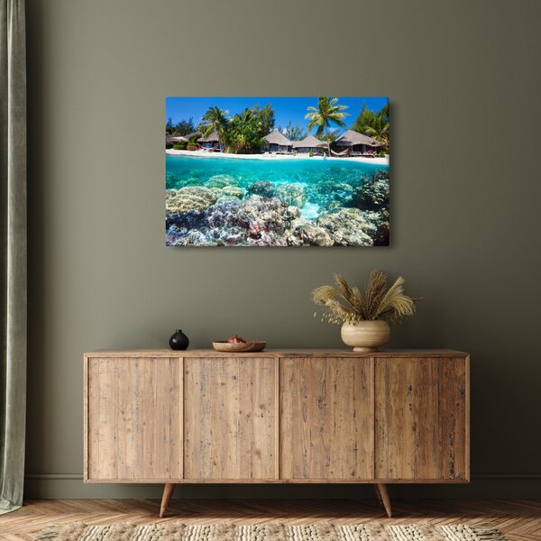 Obraz pláže na tropickom ostrove (90x60 cm)