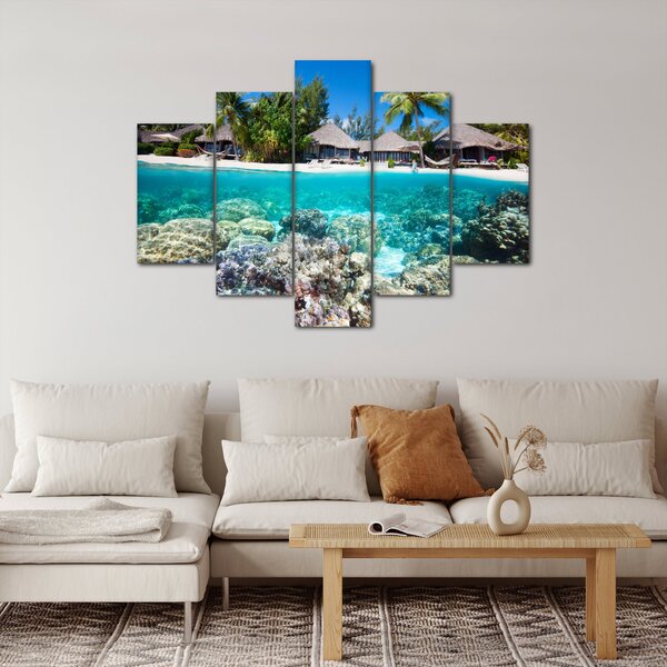 Obraz pláže na tropickom ostrove (150x105 cm)