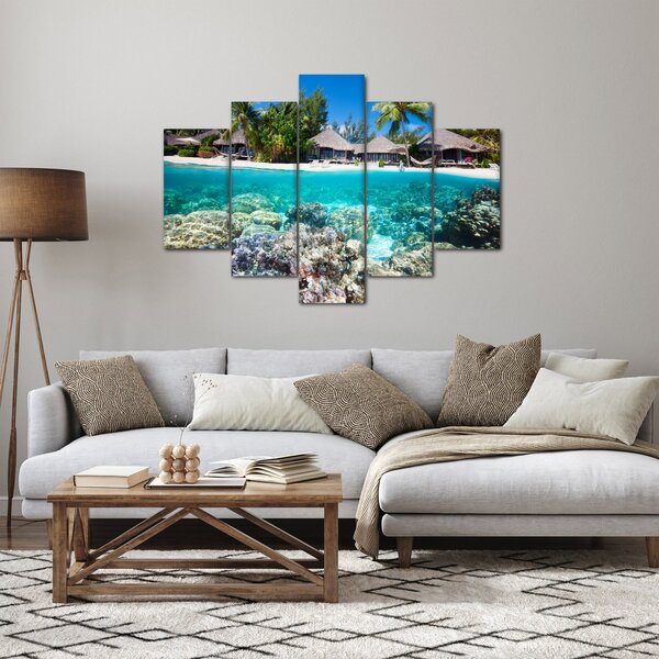 Obraz pláže na tropickom ostrove (150x105 cm)
