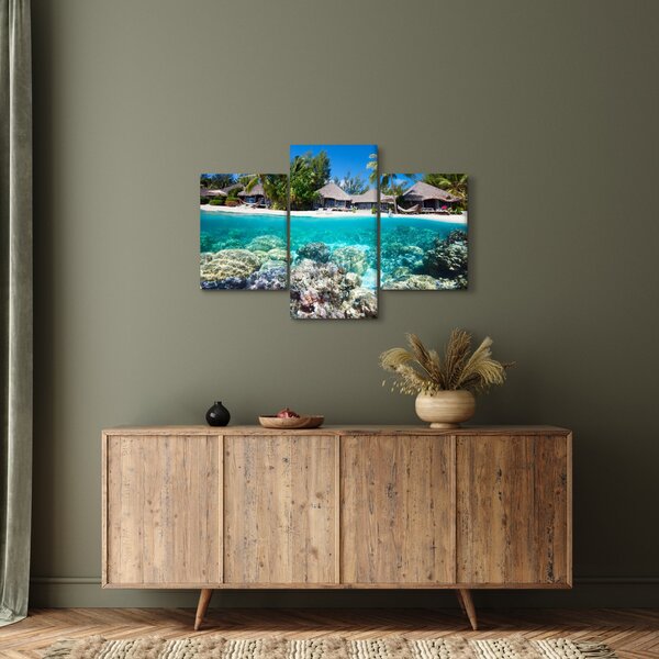 Obraz pláže na tropickom ostrove (90x60 cm)