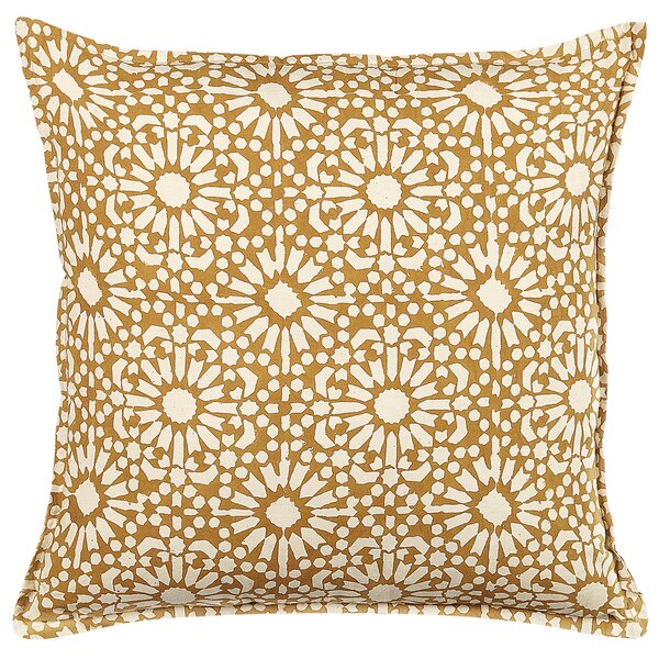 Sada 2 dekoratívnych vankúšov béžová bavlnená 45 x 45 cm kvetovaný vzor ručná výroba snímateľný poťah boho štýl
