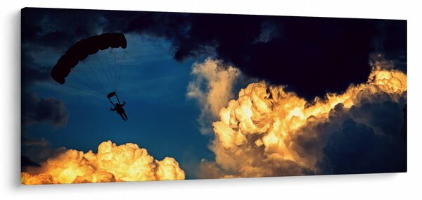 Obraz parašutistu v oblakoch (120x50 cm)
