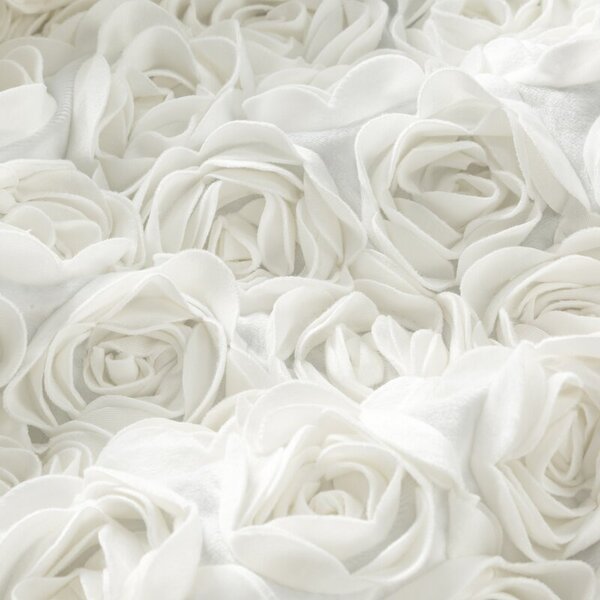 Dekorstudio Zamatový záves ROSES 13 na páske 140 x 270 cm v krémovej farbe