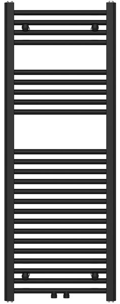 CERANO - Kúpeľňový radiátor Benito - stredové pripojenie 50mm/bočné - 477 W - čierna matná - 1200x450 mm