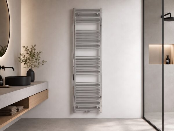 CERANO - Kúpeľňový radiátor Benito - stredové pripojenie 50mm/bočné - 555 W - chróm - 1700x450 mm