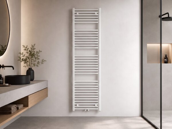 CERANO - Kúpeľňový radiátor Benito - stredové pripojenie 50mm/bočné - 703 W - biela matná - 1700x450 mm