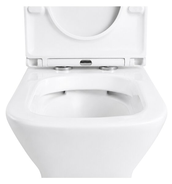 CERANO - WC kombi Hugo, Rimless + Slim/UF sedátko - spodný/zadný odpad - biela lesklá - 63,5x35,5 cm