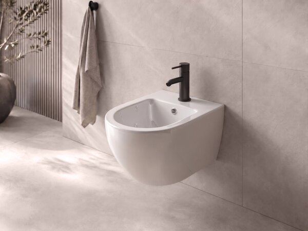 CERANO - Bidet závesný Cesso - biela lesklá - 49x36 cm