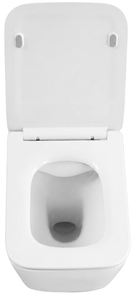 CERANO - WC závesné Forte, Rimless + Slim/UF sedátko - biela lesklá - 51x36 cm