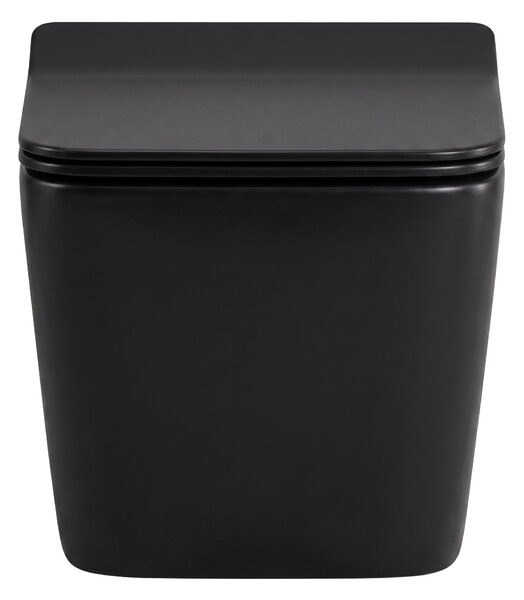 CERANO - WC závesné Forte, Rimless + Slim/UF sedátko - čierna matná - 51x36 cm