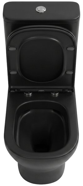 CERANO - WC kombi Hugo, Rimless + Slim/UF sedátko - spodný/zadný odpad - čierna matná - 63,5x35,5 cm