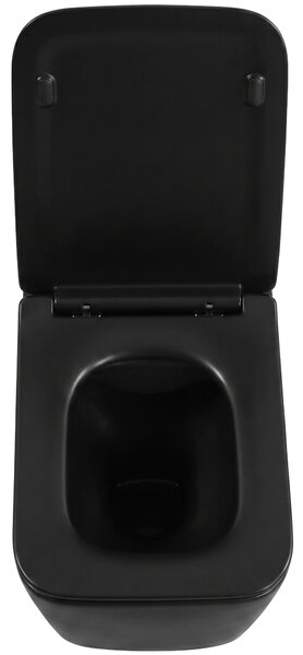CERANO - WC závesné Forte, Rimless + Slim/UF sedátko - čierna matná - 51x36 cm