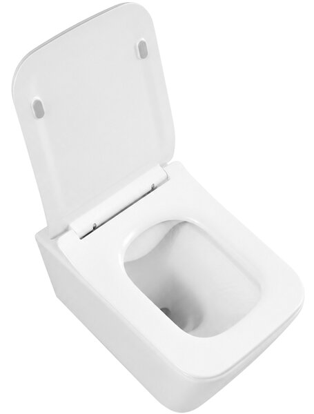 CERANO - WC závesné Forte, Rimless + Slim/UF sedátko - biela lesklá - 51x36 cm