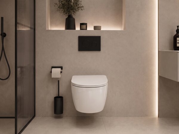 CERANO - WC závesné Felci, Vortex - vírové splachovanie + Slim/SoftClose sedátko - biela lesklá - 55,5x36 cm