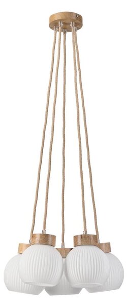 Závesný luster LOOMIS na lanku 5xE27/15W/230V 83 cm béžová/dub