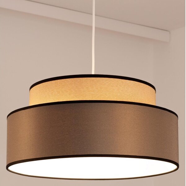 Luster na lanku GRACE 1xE27/60W/230V pr. 40 cm béžová/hnedá